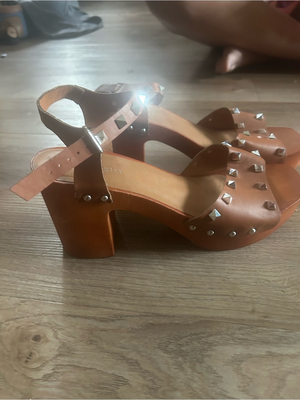 Madden Girl Brown Studded Platform Sandals